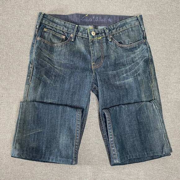 Vintage Levi's Black Star Bootcut Denim Jeans Men's 32 x 28 Blue Japan VTG - Picture 3 of 15